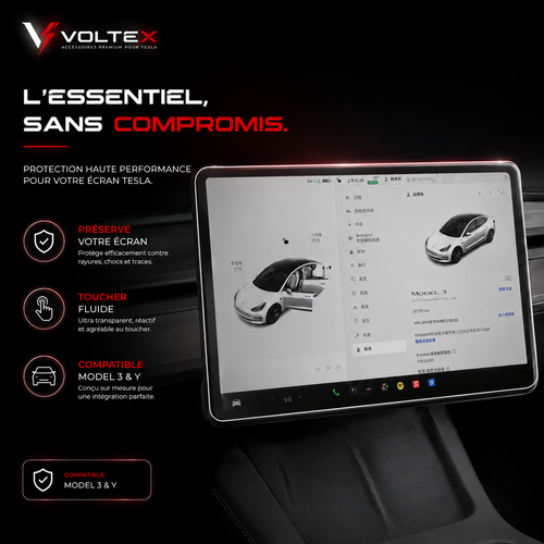 Cadre protection écran Tesla Model 3/Y – Silicone anti-chocs