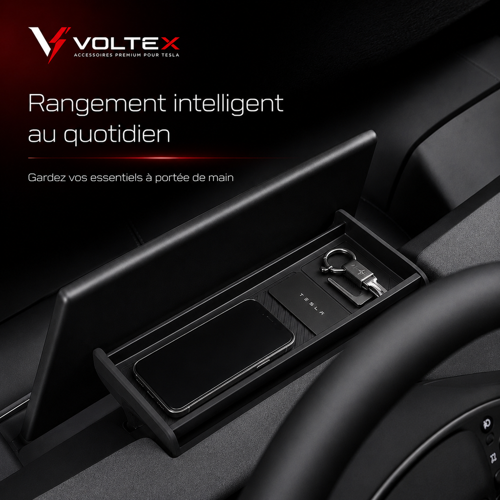 Rangement tableau de bord Tesla Model 3/Y – Silicone premium