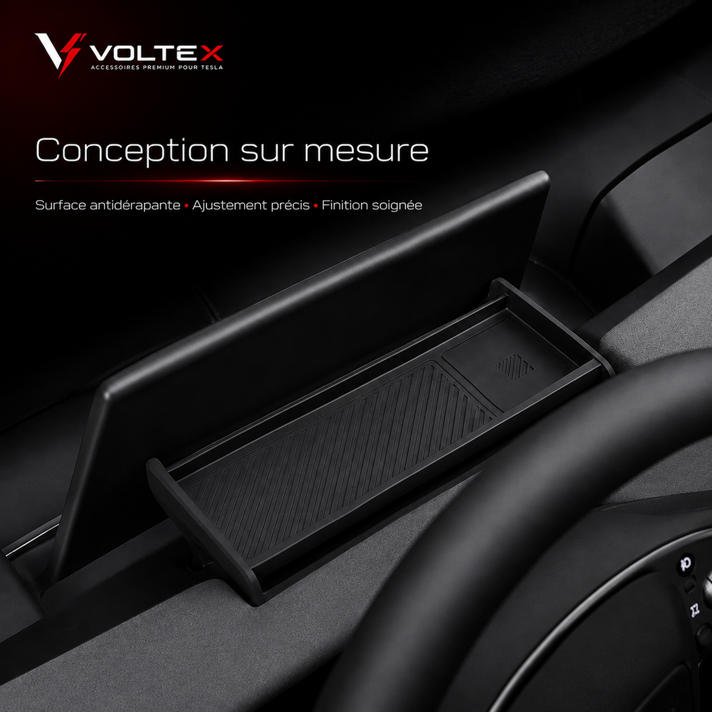 Rangement tableau de bord Tesla Model 3/Y – Silicone premium