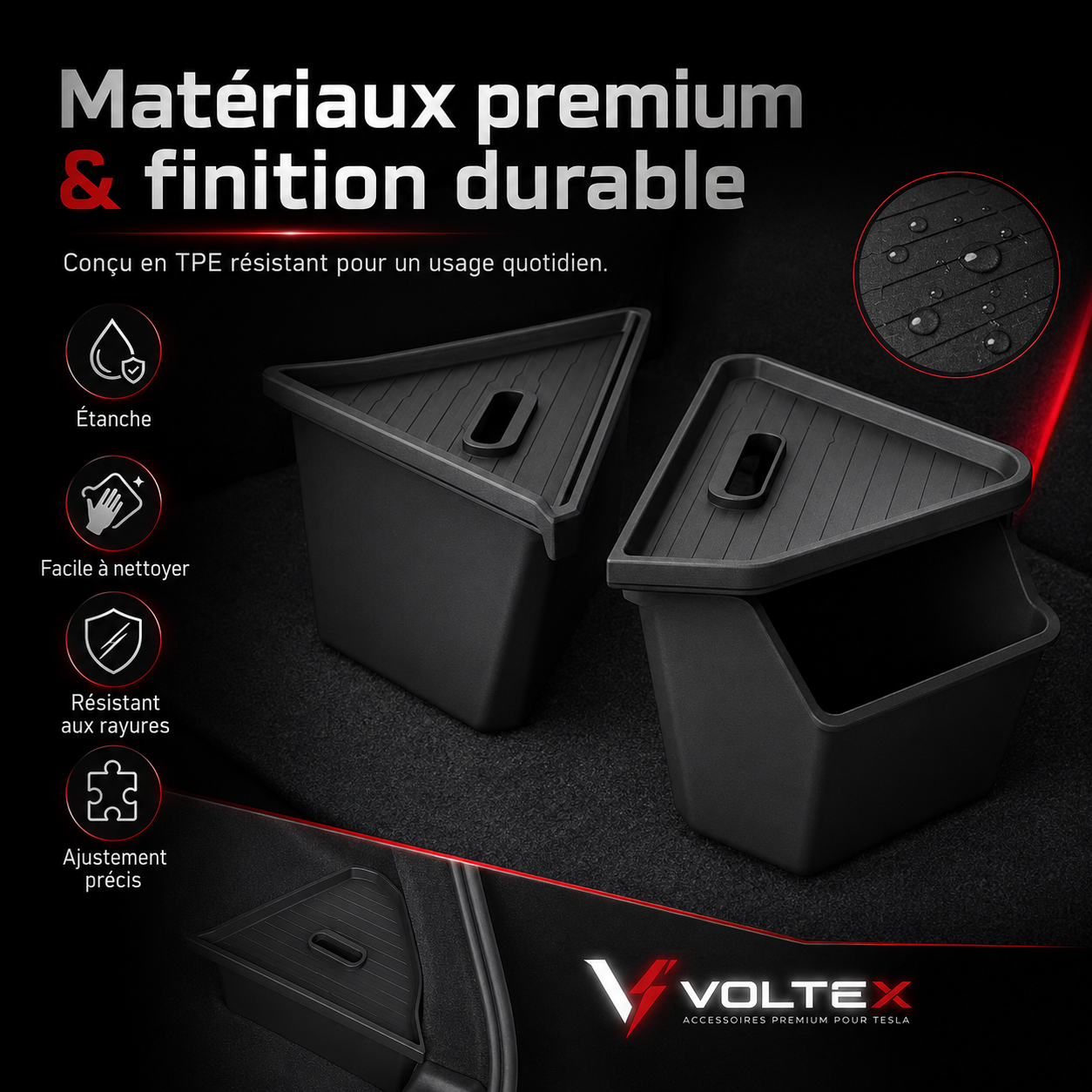 Bacs de rangement coffre Tesla Model 3/Y – Organisation premium