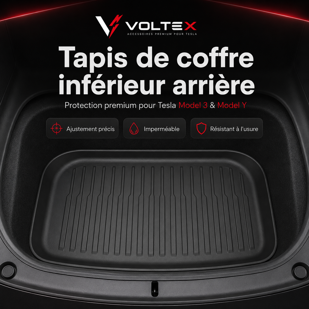 Tapis de sous-coffre Tesla Model 3/Y – Protection compartiment bas