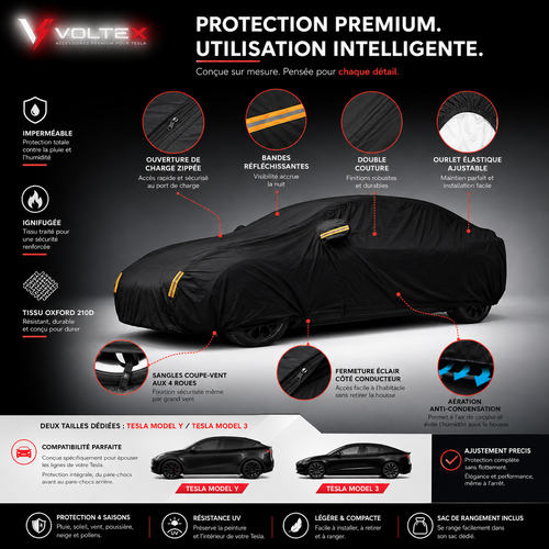 Housse de Protection Extérieure Tesla | Toutes Saisons | Voltex