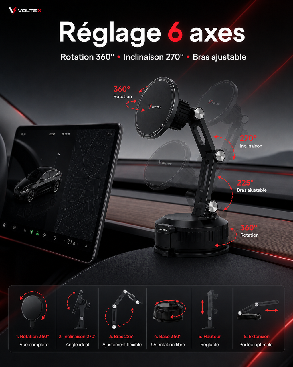 Support téléphone MagSafe Tesla – Voltex
