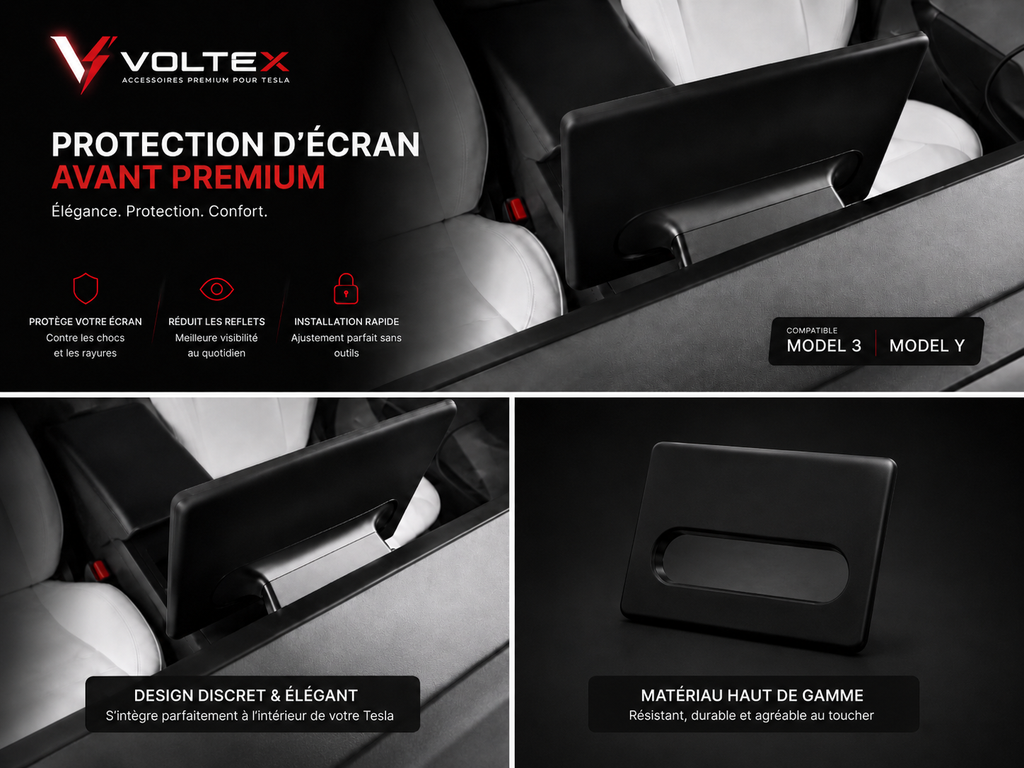 Cadre protection écran Tesla Model 3/Y – Silicone anti-chocs