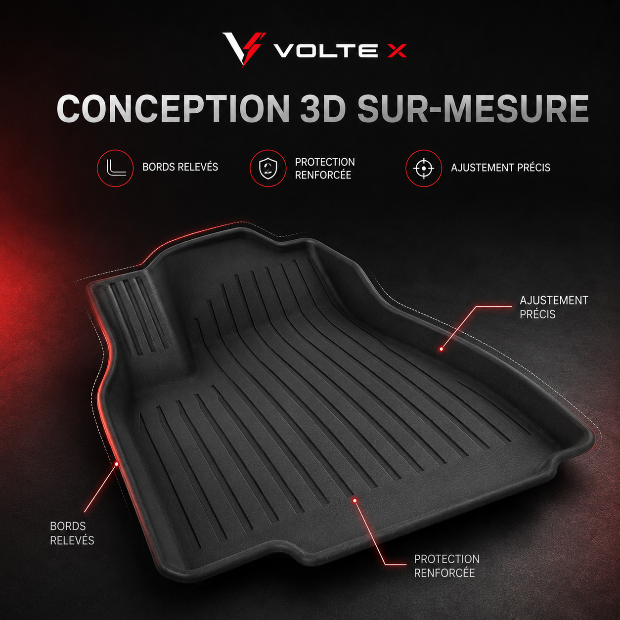 Tapis de Sol Premium Tesla | Voltex