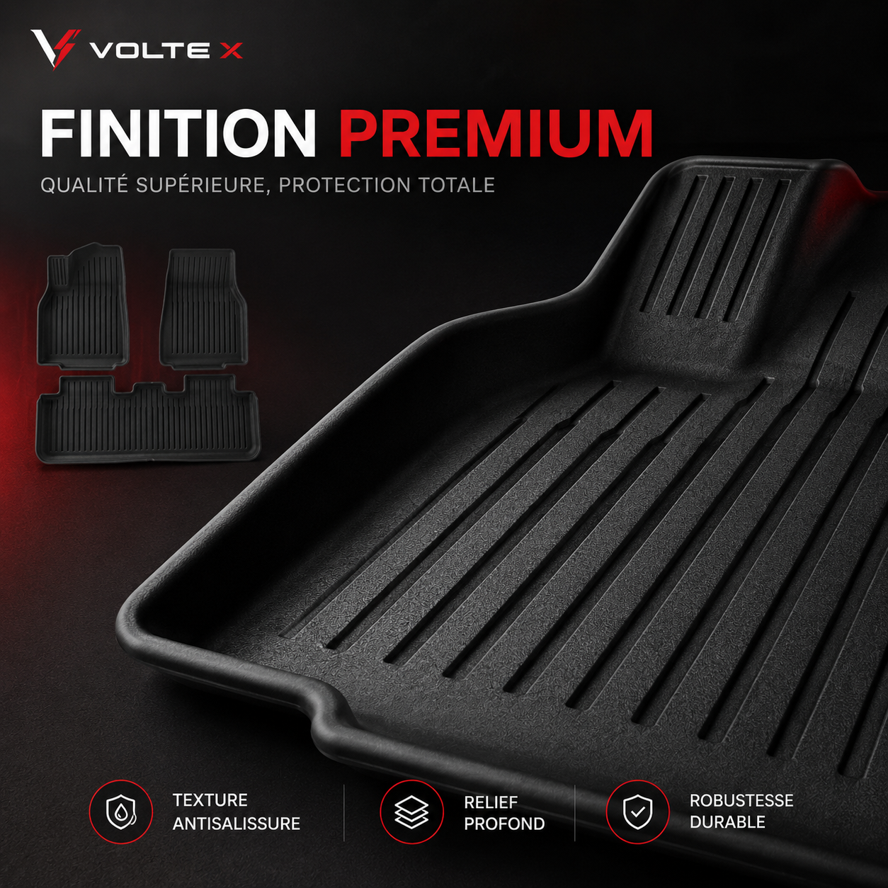 Tapis de Sol Premium Tesla | Voltex