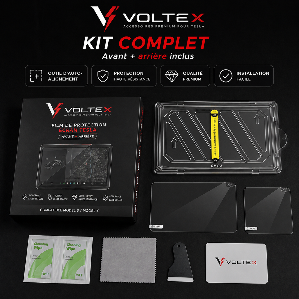 Film Protection Écran Tesla avant et arrière | Anti-traces & Anti-reflets | Voltex