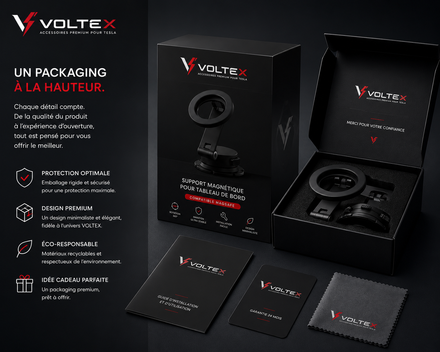 Support Téléphone Magnétique Tesla | MagSafe Premium | Voltex